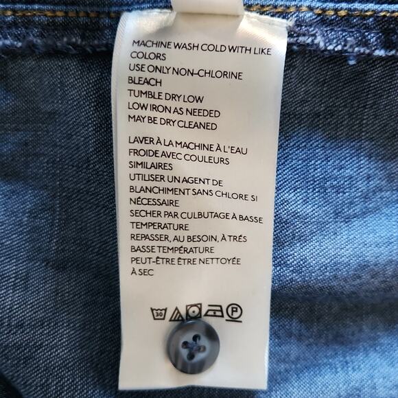 PILCRO AND THE LETTERPRESS ANTHRO Split Hem Denim Shirt S - Picture 11 of 12